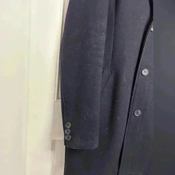 Men’s Navy Blue Topman Lined Wool Coat Size M - Picture 3 of 7